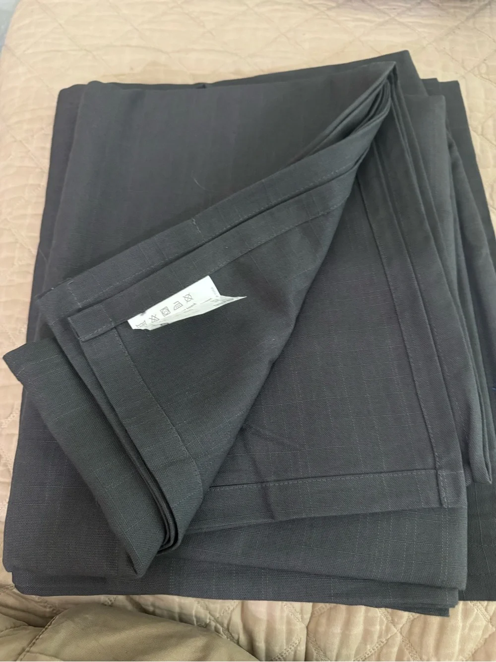 IKEA Ritva Dark Grey Cotton Curtain Panels - Pair 57x98